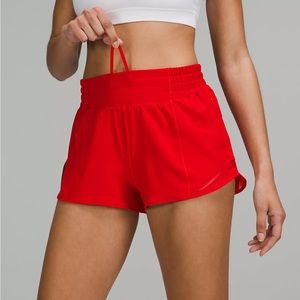 Lululemon Track Lined Red Shorts.